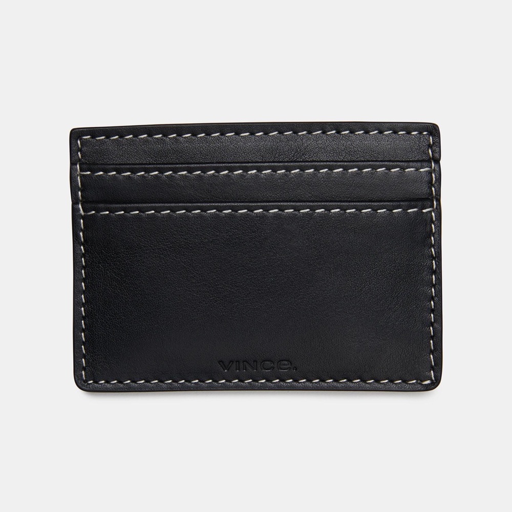 Vince Leather/Suede Card Holder
